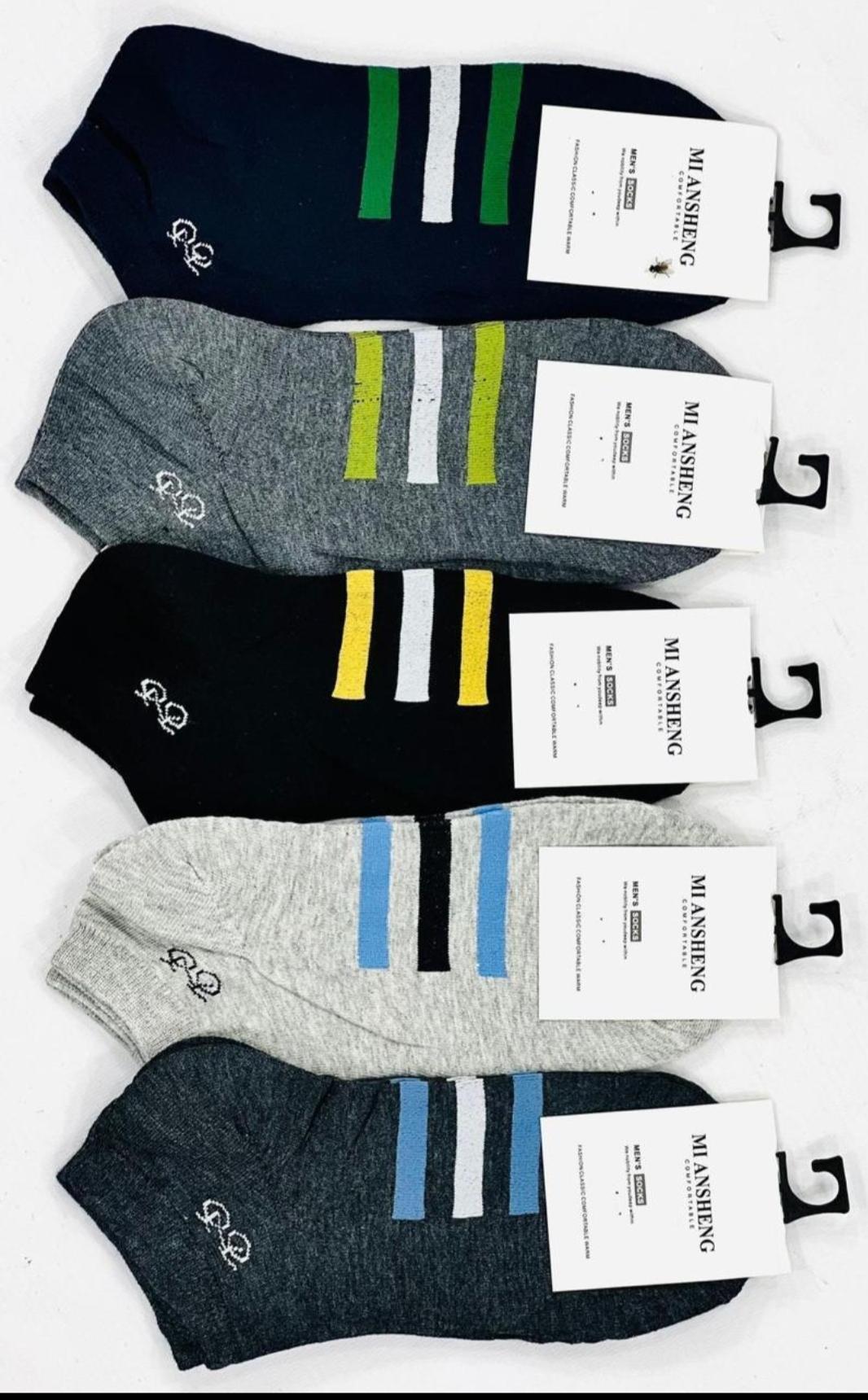 Premium Cotton Ankle Socks Multicolor Printed Pack of 02