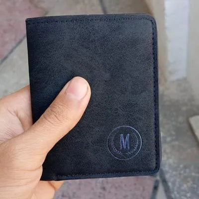 Men's Genuine Leather Bi-Fold Wallet with Logo