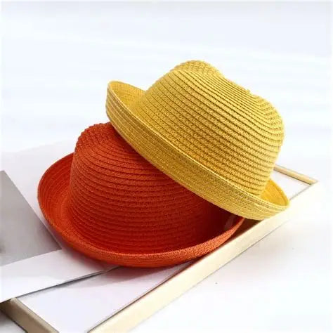 Straw Sun Hats for Kids & Adults Multi Color Summer Wear