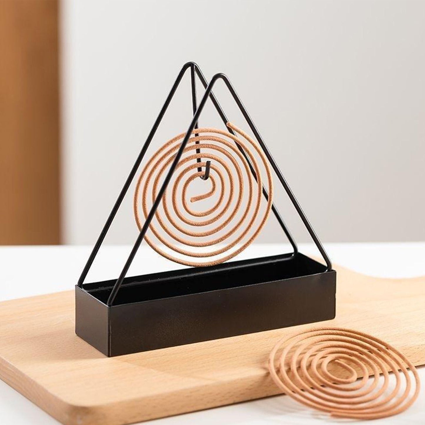 Mosquito Coil Holder Incense Burner Decorative Ornament Craft Triangle (Only black)