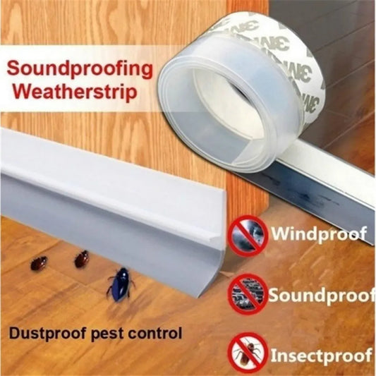 White Self-Adhesive Door Stopper with Soundproof, Waterproof, Insect-Proof Protection
