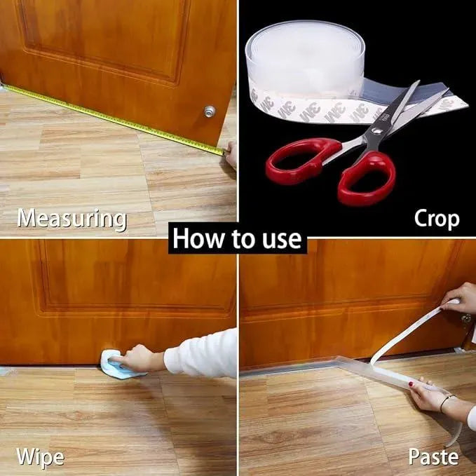 White Self-Adhesive Door Stopper with Soundproof, Waterproof, Insect-Proof Protection