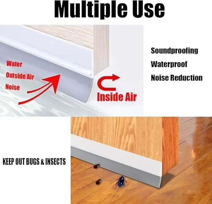 White Self-Adhesive Door Stopper with Soundproof, Waterproof, Insect-Proof Protection