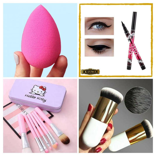 4-in-1 Makeup Brushes Set for Beginners & Pros