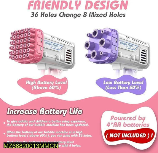 Bubble Gun 36 Hole High Battery Mode 4A Battery