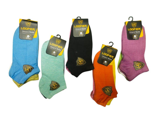Premium Cotton Ankle Socks Multicolor for Women (Pack Of 5)