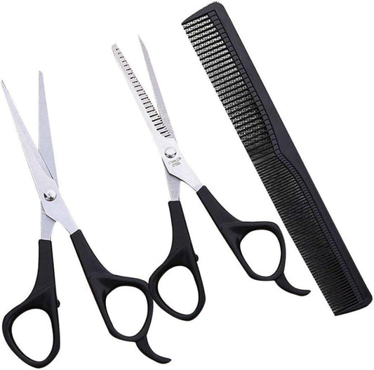 Stainless Steel Hair Cutting Set Black Ergonomic