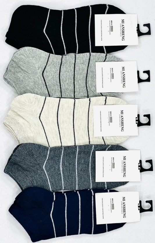 Premium Cotton Ankle Socks Multicolor Printed Pack of 02