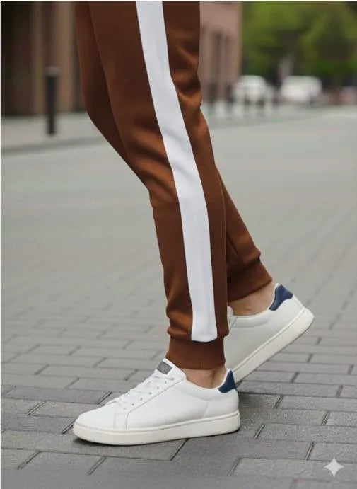 Men Dri Fit Printed Track Suit Brown Slim Fit