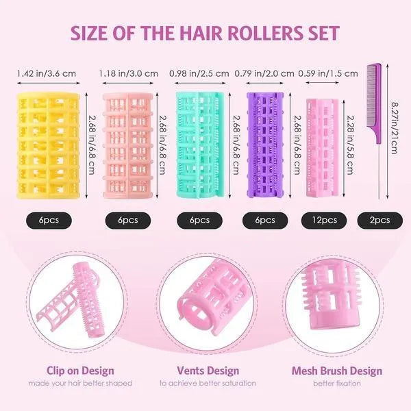 Multicolor Hair Rollers for Salon Quality Curls No Heat