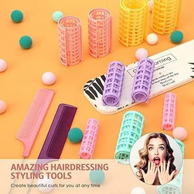 Multicolor Hair Rollers for Salon Quality Curls No Heat