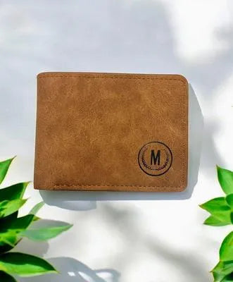 Men's Genuine Leather Bi-Fold Wallet with Logo