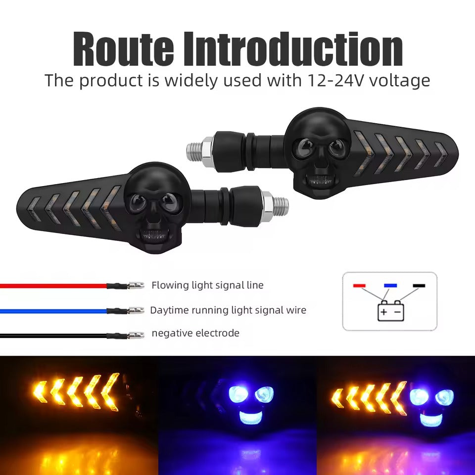 Motorcycle LED Turn Signal Light Supports 12V To 24V Flashing Indicator DRL Brake Tail Lamp (2PCS)