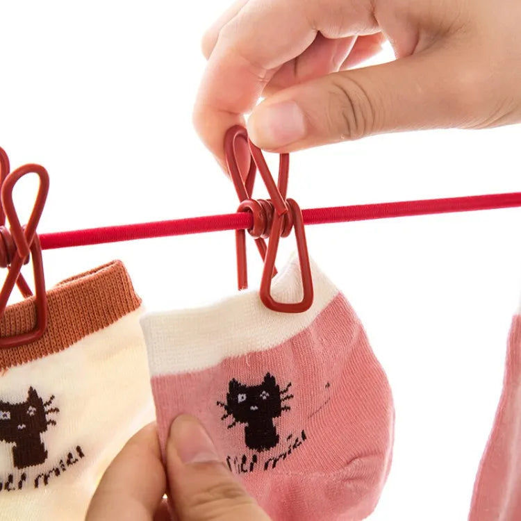 Clip & Hang 185CM Portable Clothesline With (12) Clip - Elastic, Windproof & Eco-Friendly for Travel & Home Use