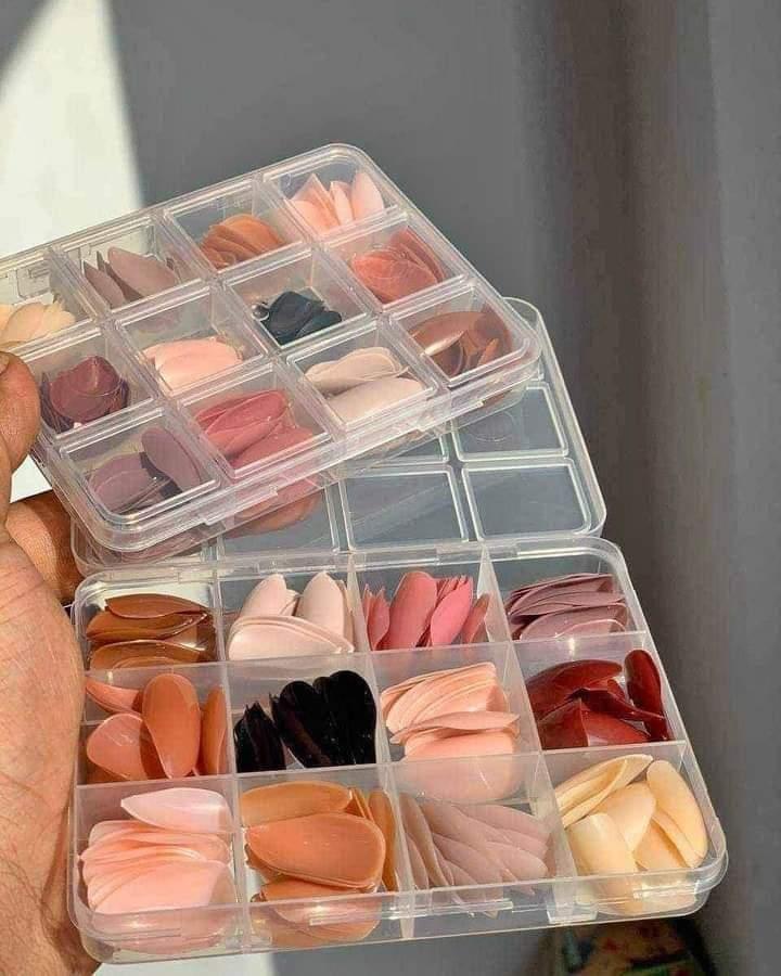 144 Pcs Multicolor Fake Nails ABS Professional Manicure