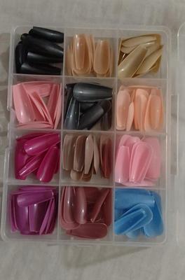 144 Pcs Multicolor Fake Nails ABS Professional Manicure
