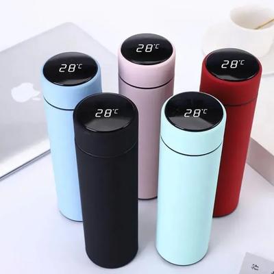Stainless Steel Thermos 500ml Pink Digital Temp