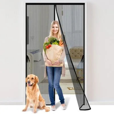 Magnetic Screen Door Mesh Curtain Black Auto Seal