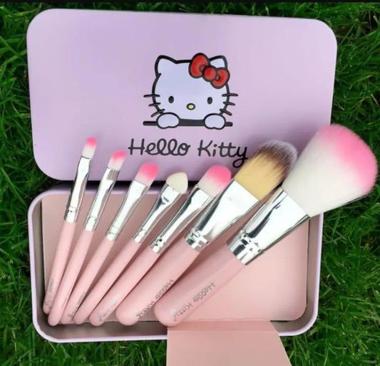 Hello Kitty 7Pcs Pink Makeup Brushes Set