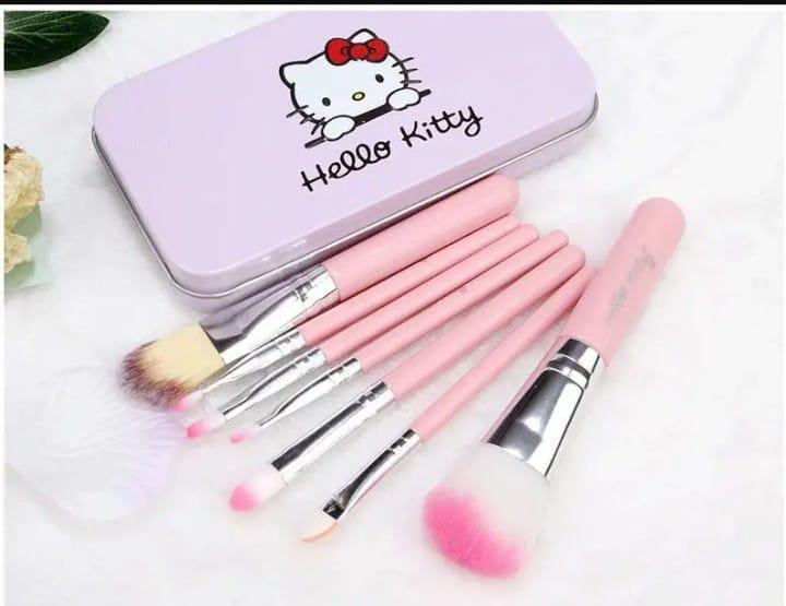 Hello Kitty 7Pcs Pink Makeup Brushes Set