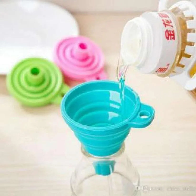 Collapsible Silicone Funnel Set of 2 Multicolor