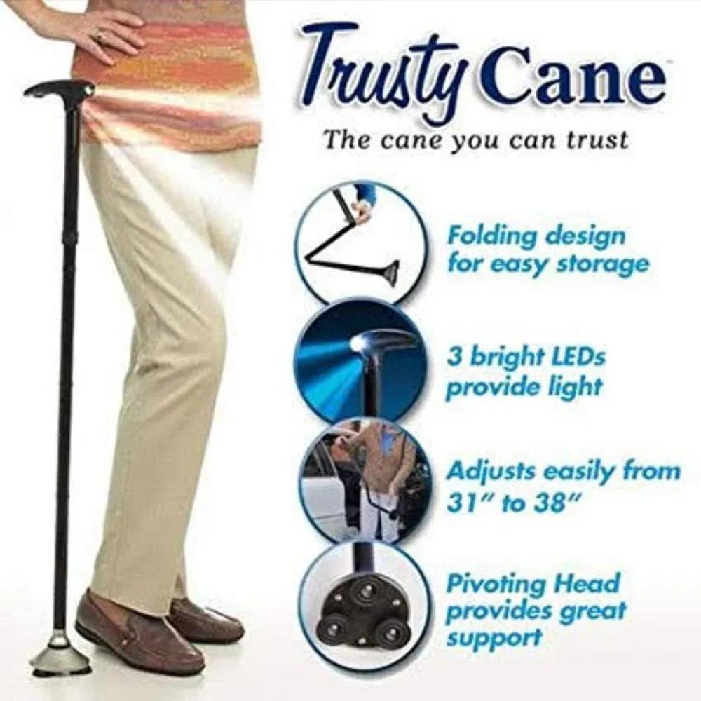 Premium Folding Walking Cane with LED Lights for Seniors