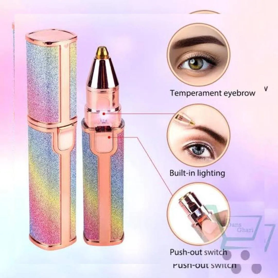 2-in-1 Eyebrow & Hair Trimmer Rose Gold USB Rechargeable