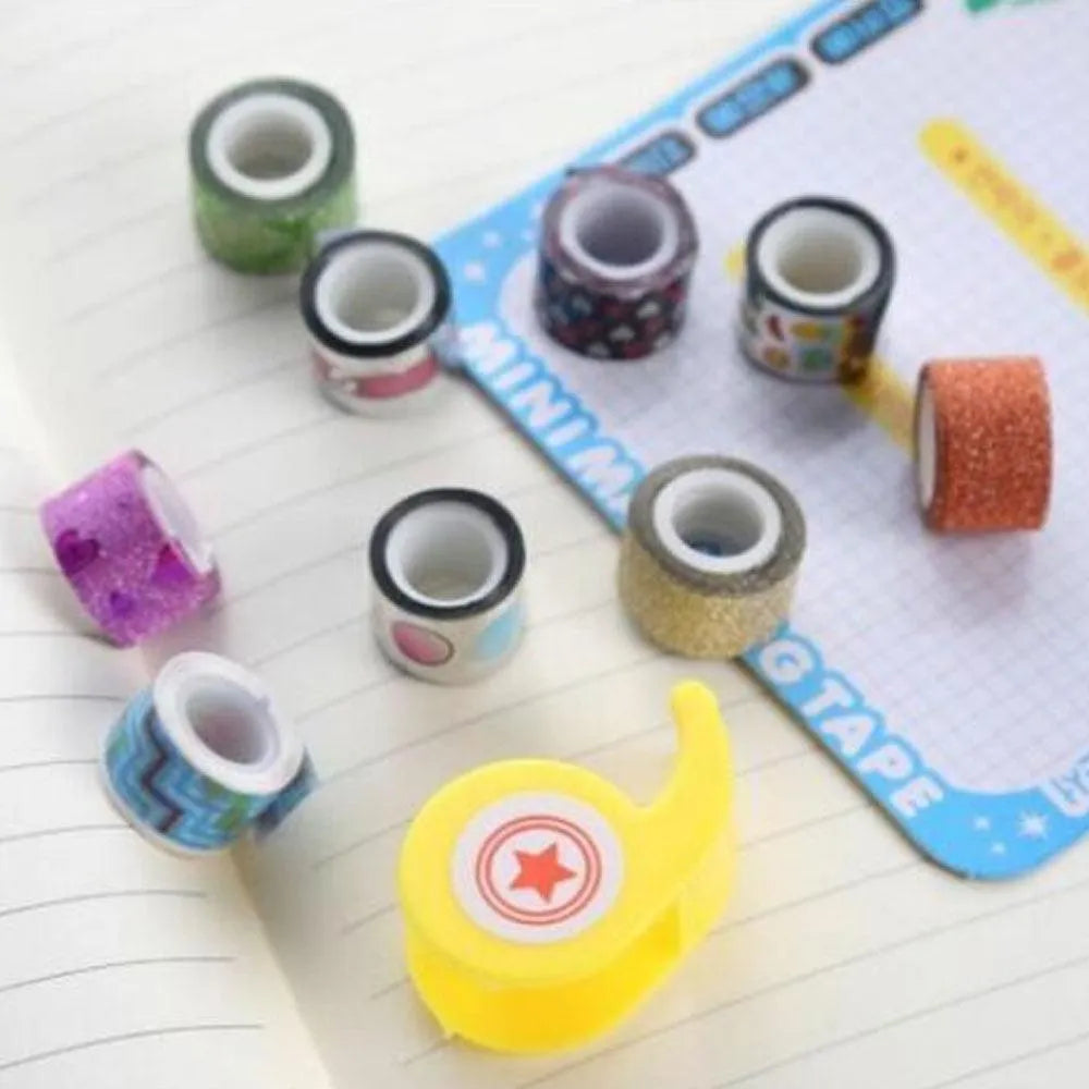 9Pcs Glitter Washi Tape Set Multicolor ABS