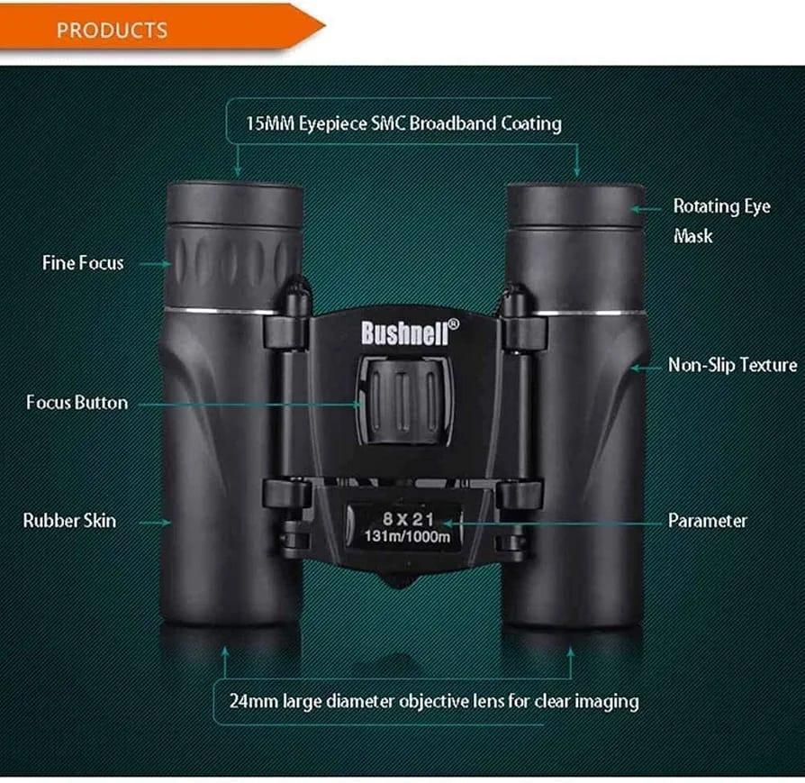 Bushnell 8x21 Compact Waterproof Binoculars Black