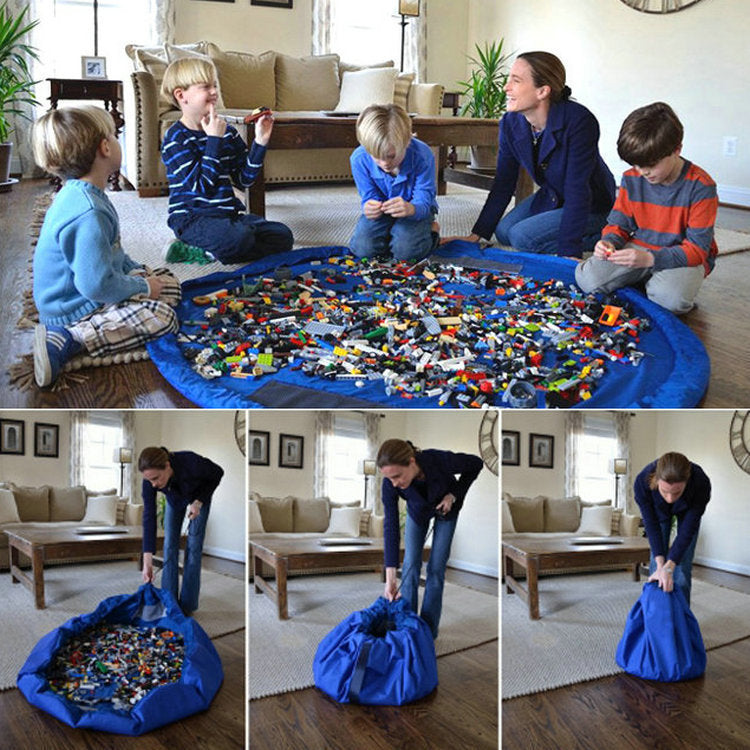 Extra Large Blue Storage Bag for Kids Toys & Blankets