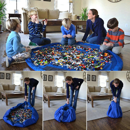 Extra Large Blue Storage Bag for Kids Toys & Blankets