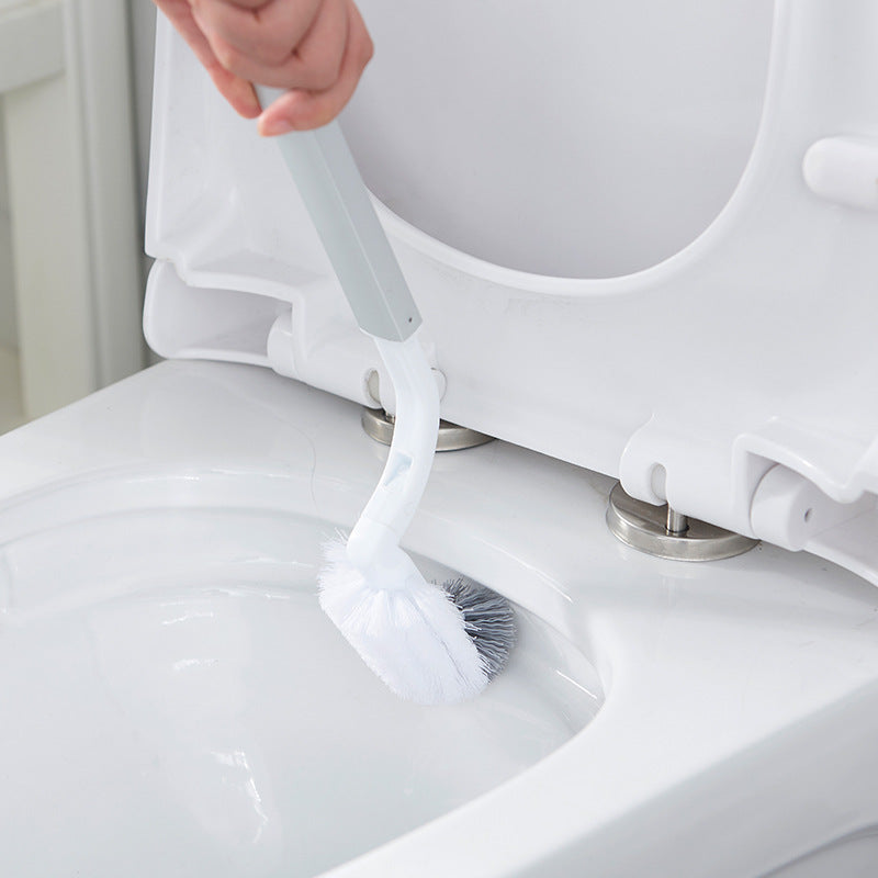 Toilet Brush & Trash Can Set White Plastic (Modern )