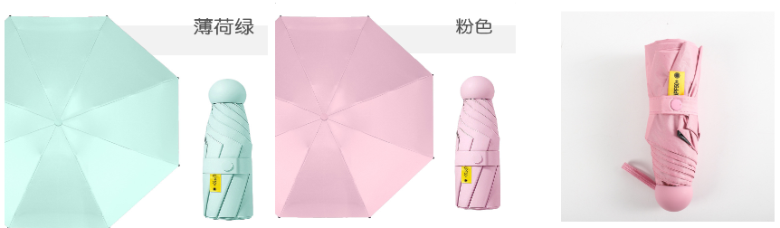 Mini Red Capsule Sun Umbrella 50% Folding