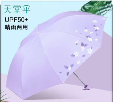 Paradise UV50+ Folding Sun Umbrella Purple Floral