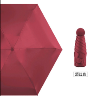 Mini Red Capsule Sun Umbrella 50% Folding