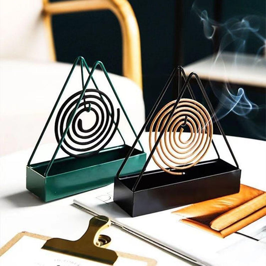 Mosquito Coil Holder Incense Burner Decorative Ornament Craft Triangle (Only black)