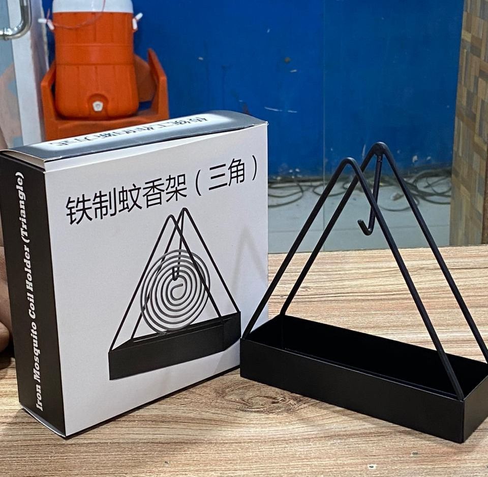 Mosquito Coil Holder Incense Burner Decorative Ornament Craft Triangle (Only black)