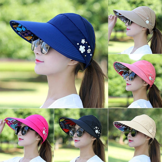 Stylish Sun Hat with Floral Embellishments for Women