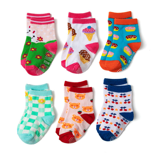 Children's Cotton Anti-Slip Cartoon Socks 12 Colors