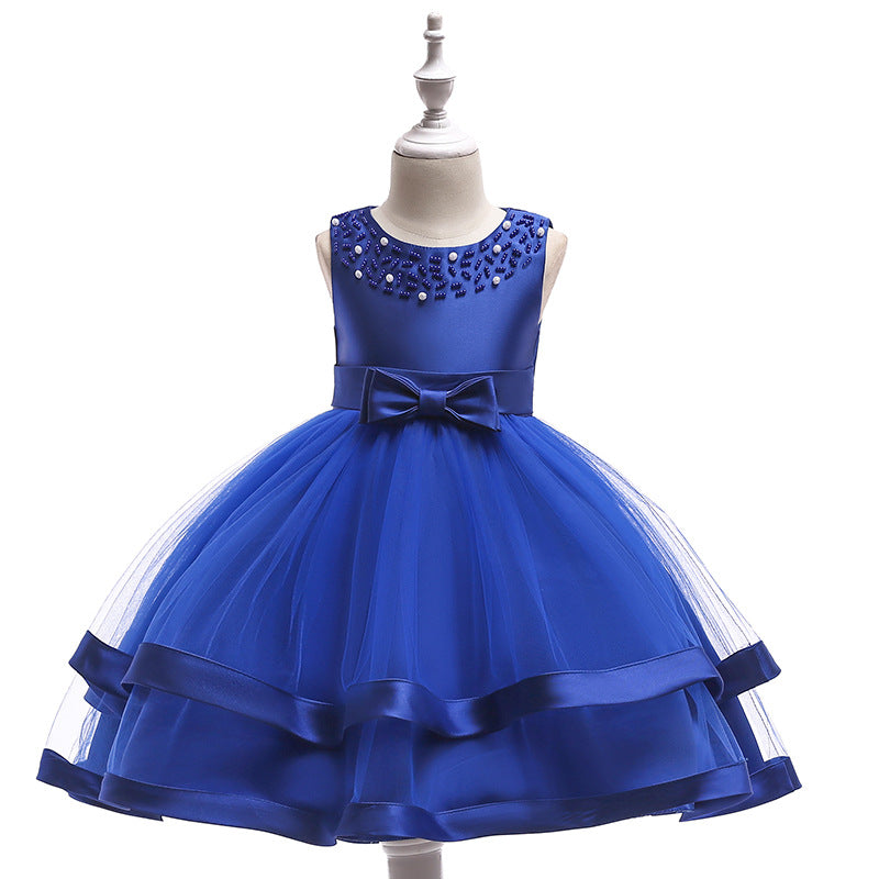 Hand-Beaded Princess Dress for Girls 2-10 Years Multi Color