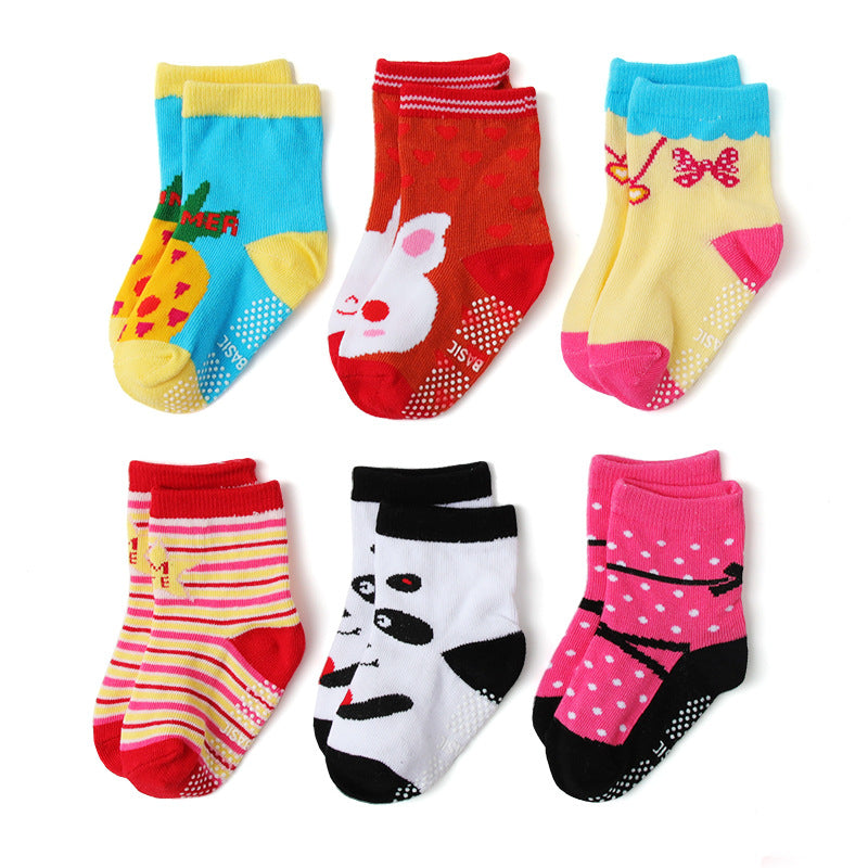 Children's Cotton Anti-Slip Cartoon Socks 12 Colors