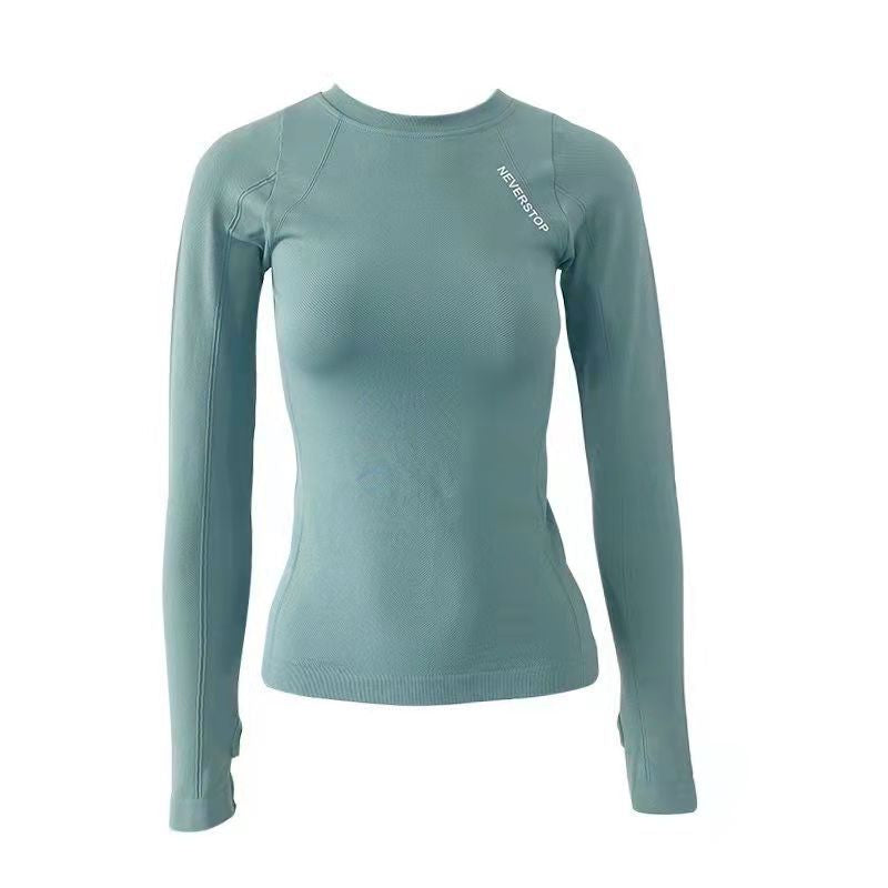 Women's Long Sleeve Yoga Top Black Quick-Dry Gym Fitness